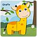 Puzzle Di Legno Per Bambini, 3 Pezzi. Design Giraffa. - Foto miniatura 1