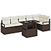 Set Divano da Giardino  7 Pezzi con Cuscini Marrone Rattan Sintetico, Divano da Giardino 2 Posti  con Cuscini Marrone Rattan Sintetico - Foto miniatura 1
