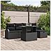 Set Divano da Giardino a 6 Pezzi con Cuscini Rattan Nero Polyrattan - Foto miniatura 2