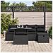 Set Divano da Giardino a 6 Pezzi con Cuscini Rattan Nero Polyrattan - Foto miniatura 3