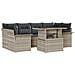 Set Divano Giardino  7 Pezzi Cuscini Grigio Chiaro Rattan Poliestere, Divano Giardino  2 Persone con Ripostiglio & Cuscini Grigio Chiaro Rattan Poliestere - Foto miniatura 1