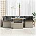 Set Divano Giardino  7 Pezzi Cuscini Grigio Chiaro Rattan Poliestere, Divano Giardino  2 Persone con Ripostiglio & Cuscini Grigio Chiaro Rattan Poliestere - Foto miniatura 2
