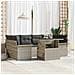Set Divano Giardino  7 Pezzi Cuscini Grigio Chiaro Rattan Poliestere, Divano Giardino  2 Persone con Ripostiglio & Cuscini Grigio Chiaro Rattan Poliestere - Foto miniatura 3