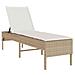 Lettino Prendisole con Cuscini Beige 55x200x44 cm in Polyrattan - Foto miniatura 1