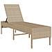 Lettino Prendisole con Cuscini Beige 55x200x44 cm in Polyrattan - Foto miniatura 4
