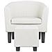 Poltrona a Pozzetto con Poggiapiedi Bianca in Similpelle - Foto miniatura 3