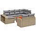 Set Divani da Giardino 11 pz con Cuscini Beige in Polyrattan - Foto miniatura 1