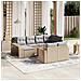 Set Divani da Giardino 11 pz con Cuscini Beige in Polyrattan - Foto miniatura 2