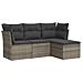 Set Divani da Giardino 4 pz con Cuscini in Polyrattan Grigio - Foto miniatura 1
