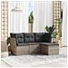 Set Divani da Giardino 4 pz con Cuscini in Polyrattan Grigio - Foto miniatura 2