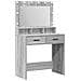 Tavolo da trucco con luci LED Grigio Sonoma 79x41x135 cm - Foto miniatura 1