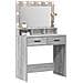 Tavolo da trucco con luci LED Grigio Sonoma 79x41x135 cm - Foto miniatura 3
