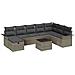 Set Divano da Giardino con cuscino 9 pcs Grigio Poly Rattan - Foto miniatura 1