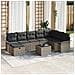 Set Divano da Giardino con cuscino 9 pcs Grigio Poly Rattan - Foto miniatura 2