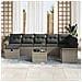 Set Divano da Giardino con cuscino 9 pcs Grigio Poly Rattan - Foto miniatura 3