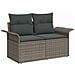 Set Divano da Giardino con cuscino 9 pcs Grigio Poly Rattan - Foto miniatura 4