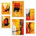 Set Di 6 Stampe Forme Astratte Del Nero Della Rete Di Bronw Di Colore Incorniciate Con Illustrazioni Di Design Per L'home Office A3 & A4 Cornice Bianca - Foto miniatura 1
