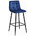 Sgabello TEOTO in velluto blu navy con gambe nere per cucina x2 - Foto miniatura 2