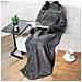 Coperta Indossabile Oversize Con Maniche E Tasca, Chiusura Regolabile A Strappo 150x180cm Grey - Foto miniatura 3