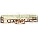 Set di divani da esterno con cuscino 7 pcs Naturale e Crema - Foto miniatura 3