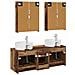 Set di mobili per il bagno 5 pcs Legno antico - Foto miniatura 8