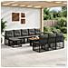 Set Divano da Giardino 11 pz Nero e Grigio scuro polyrattan - Foto miniatura 6