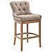 Sgabello Legno Lakewood Antico-Chiaro - Sgabello Alto Vintage in Tessuto - Sedia Bar Chesterfield con Poggiapiedi Alt. 74 cm Tortora - Foto miniatura 1