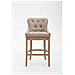 Sgabello Legno Lakewood Antico-Chiaro - Sgabello Alto Vintage in Tessuto - Sedia Bar Chesterfield con Poggiapiedi Alt. 74 cm Tortora - Foto miniatura 2
