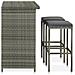 Set Da Bar 3 Pz In Polyrattan Grigio - Foto miniatura 4