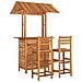 Set da Bar per Giardino 3 pz in Legno Massello di Acacia - Foto miniatura 6
