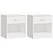 Comodini 2 Pz Con Cassetto In Bianco Lucido - Foto miniatura 2