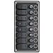 Pannello Elettrico Stagnoip65, In Alluminio Nero, Con 7 Interruttori On-off Basculanti E 1 Moment, Con Led Luminosoper Impianti A 12 Vdc, Magnetotermici Stagni Da 15 Amp. Adatto Per Ilmontaggio Sia In Verticale Che In Orizzontale. - Foto miniatura 1