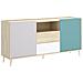 Credenza Con 2 Ante E 2 Cassetti Multicolore - Bica - Foto miniatura 4