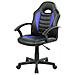 Sedia Con Ruote Miranda, Poltrona Da Gaming Ragazzo, Sedia Da Scrivania, 56x55h89/100 Cm, Nero E Blu - Foto miniatura 4