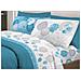 Completo Lenzuola Letto Pensieri Delicati 100% Cotone Dis. Palloncini Piazza E Mezza Azzurro - Foto miniatura 1