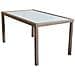 Tavolo Rettangolare 150x90 Cm Da Esterno Giardino Con Struttura In Acciaio Rivestito In Wicker E Piano In Vetro Opaco 5 Mm Portorico - Foto miniatura 1