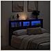 Testiera con Contenitore a LED Rovere Nero 160x17x102 cm - Foto miniatura 1