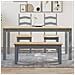 Tavolo Da Pranzo Panama Grigio 160x80x75 Cm Legno Massello Pino - Foto miniatura 1