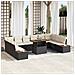 Set da Pranzo da Giardino 11 Pezzi con Cuscini Rattan Polyrattan Nero - Foto miniatura 2