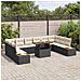 Set da Pranzo da Giardino 11 Pezzi con Cuscini Rattan Polyrattan Nero - Foto miniatura 3