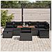 Set di Divani da Giardino 8 Pezzi con Cuscini Nero Polyrattan - Foto miniatura 3