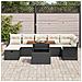 Set di Divani da Giardino da 8 Pezzi con Cuscini in Polirattan Nero - Foto miniatura 3