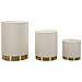 Set Di 3 Pouf Mf770 - Beige - Legno - 60x60x80 Cm - Foto miniatura 1