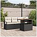 Set Divano da Giardino  5 Pezzi con Cuscini Nero Polyrattan, Divano da Giardino  per 2 Persone con Cuscini Nero Polyrattan - Foto miniatura 2