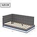 Divano Letto Imbottito 90x200cm, Letto Multifunzionale Con Luce Led, Presa Usb E Rete A Doghe, Tessuto Velour, Grigio, Senza Materasso - Foto miniatura 3