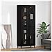 Credenza Rovere Nero 69,5 x 34 x 180 cm Legno multistrato - Foto miniatura 2