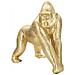 Scultura Gorilla Decorativo In Resina Dorata Vista Laterale - Foto miniatura 2