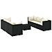 Set Salotto da Giardino con Cuscini 7pz Nero Polyrattan - Foto miniatura 1