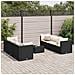 Set Salotto da Giardino con Cuscini 7pz Nero Polyrattan - Foto miniatura 2