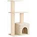 Albero per gatti con pali per graffiare in sisal Crema 133 cm - Foto miniatura 1